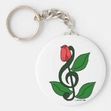 Clef color de rosa llavero