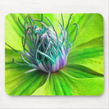 Clematis verde Mousepad de Psychadelic Alfombrillas De Ratón
