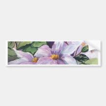 CLEMATIS - WATERCOLOUR ETIQUETA DE PARACHOQUE