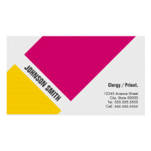 Clero/sacerdote - amarillo rosado simple tarjetas de visita