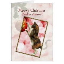 Clientes, navidad de Meowy Tarjeta