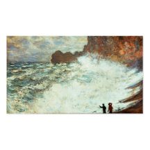Clima tempestuoso un Etretat, mar agitado - Claude Plantilla De Tarjeta De Visita
