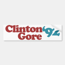 Clinton Gore 1992 Etiqueta De Parachoque