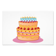 Clipart de la torta de cumpleaños impresión fotográfica