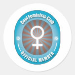 Club fresco de las feministas pegatinas redondas
