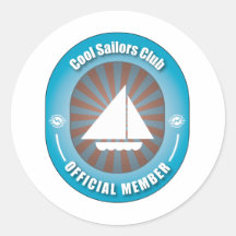 Club fresco de los marineros pegatina redonda