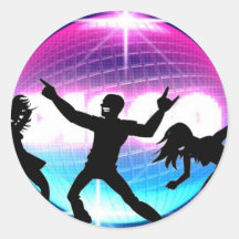 Club nocturno del disco etiqueta redonda