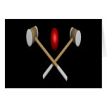 Clubs y bola del croquet tarjetas