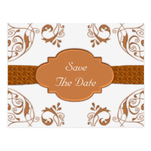 Cobre ornamental y blanco tarjetas postales