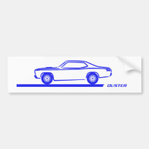 Coche 1970-74 del azul del plumero etiqueta de parachoque