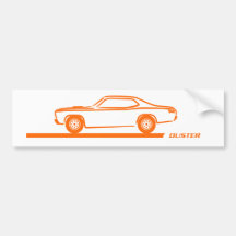 Coche 1970-74 del naranja del plumero pegatina de parachoque