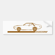Coche 1971-72 de Brown del Roadrunner Etiqueta De Parachoque