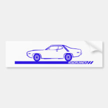 Coche 1971-72 del azul del Roadrunner Pegatina De Parachoque