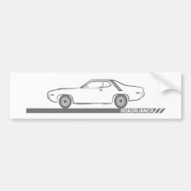 Coche 1971-72 del gris del Roadrunner Etiqueta De Parachoque