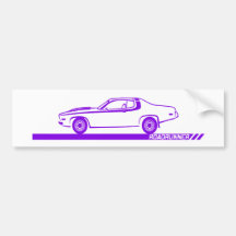 Coche 1973-74 de la púrpura del Roadrunner Etiqueta De Parachoque
