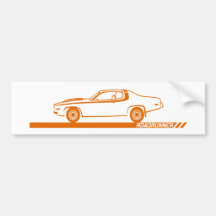 Coche 1973-74 del naranja del Roadrunner Pegatina De Parachoque