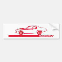 Coche 1973-74 del rojo del Roadrunner Pegatina De Parachoque