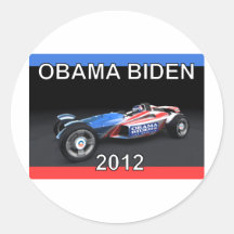 Coche 2012 de competición de Obama Biden Pegatinas Redondas