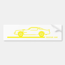 Coche amarillo 1974-78 del transporte etiqueta de parachoque