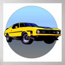 Coche amarillo posters