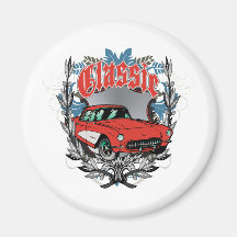 Coche americano clásico del músculo iman de nevera