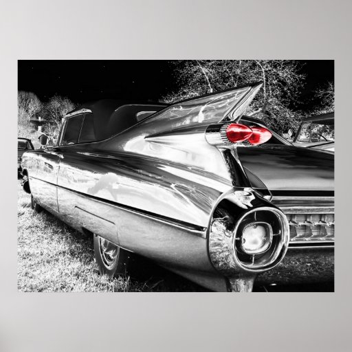 Coche antiguo del cromo poster