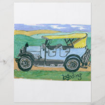 Coche antiguo flyer a todo color