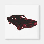 Coche clásico rojo imanes  