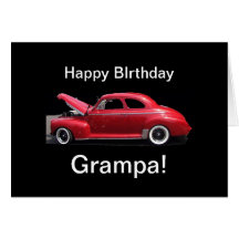 Coche de abuelo de la obra clásica del cumpleaños felicitacion 