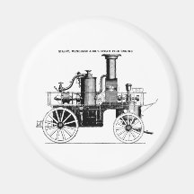 Coche de bomberos del vapor de Silsby 1858 Imanes De Nevera