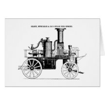 Coche de bomberos del vapor de Silsby 1858 Felicitación