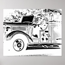 "Coche de bomberos del vintage " Posters