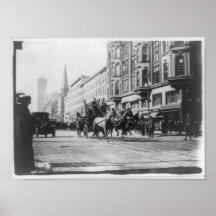 Coche de bomberos traído por caballo - New York Ci Impresiones