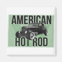 Coche de carreras americano - versión verde imanes  