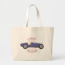 Coche de competición azul viejo del vintage usado  bolsas de mano