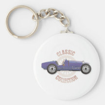 Coche de competición azul viejo del vintage usado  llavero
