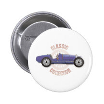 Coche de competición azul viejo del vintage usado  pins