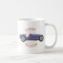 Coche de competición azul viejo del vintage usado  taza de café