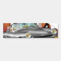 Coche de deportes clásico etiqueta de parachoque