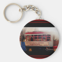 Coche de ferrocarril - museo de la electricidad llavero personalizado