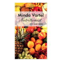 Coche de la comida del nutricionista de la fruta f plantilla de tarjeta personal