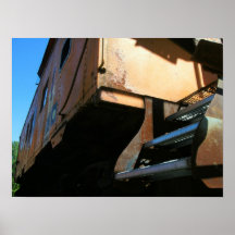 Coche de tren anaranjado posters