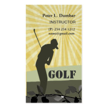 Coche del jugador de golf de la sol plantillas de tarjetas de visita