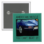 Coche del músculo, obra clásica y azul americanos  pins