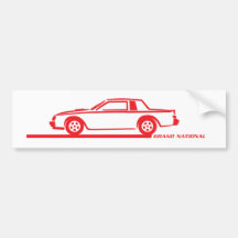 Coche del rojo de Buick Grand National Etiqueta De Parachoque