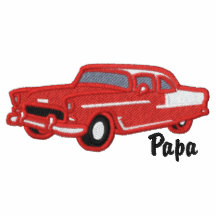 Coche retro del vintage de la impulsión clásica pe polos con bordados manga larga