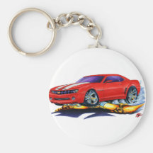 Coche Rojo-Blanco 2010 de Camaro Llavero Personalizado