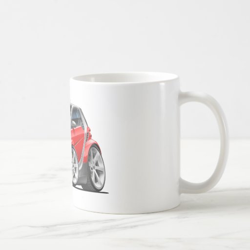 Coche rojo elegante taza de café