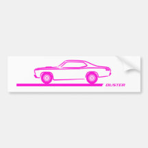 Coche rosado 1970-74 del plumero pegatina de parachoque