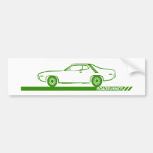 Coche verde 1971-72 del Roadrunner Etiqueta De Parachoque